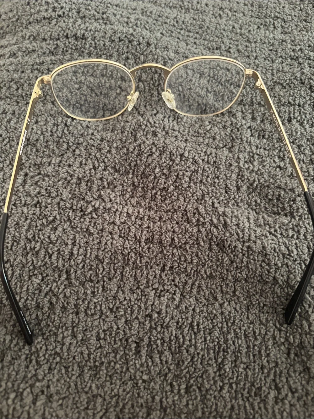 Round Metal Blue Light Glasses in Gold and Black